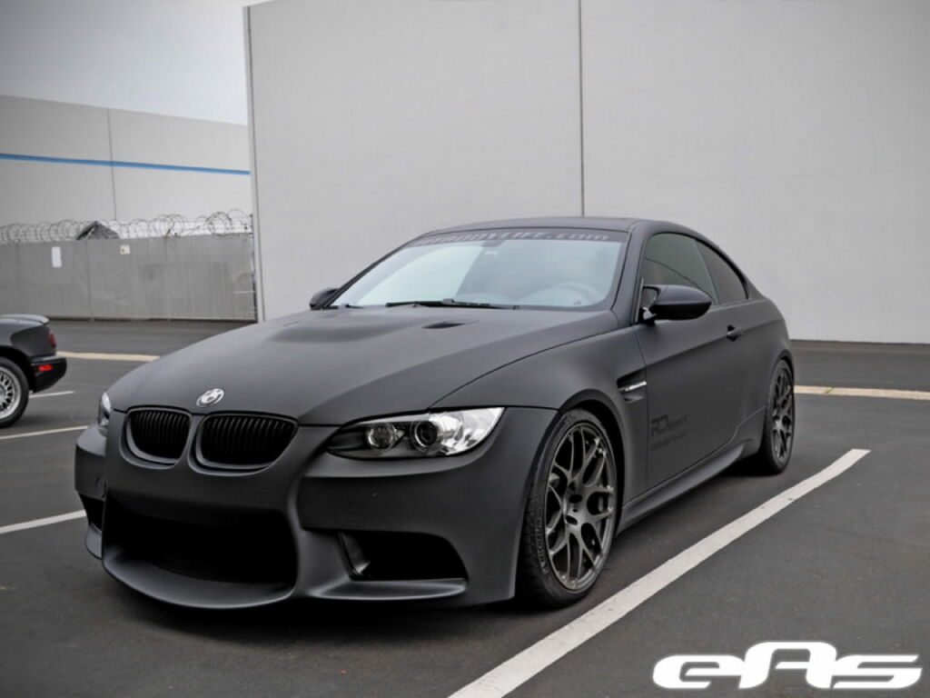 Matte flat black bmw m3 vinyl wrap