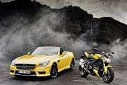 Mercedes SLK 55 AMG y Ducati Streetfighter 848