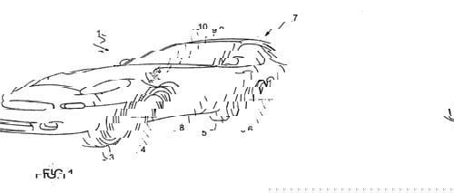 Bocetos del sistema de puertas de Ferrari