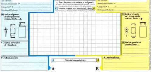 Recomendaciones para cubrir un parte amistoso de accidente