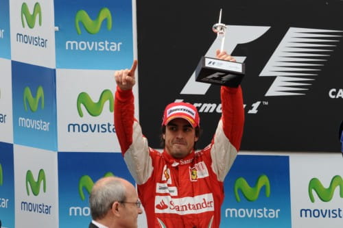 Podio Fernando Alonso (Ferrari) - GP España 2010
