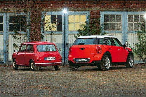 El Morris Mini Minor original frente al Mini Countryman, David y Goliat