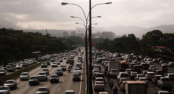 Tráfico denso autopista