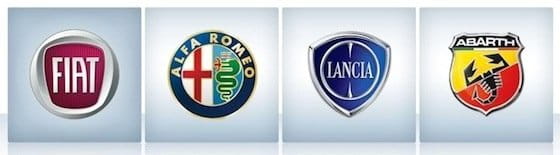 Marcas del grupo Fiat automóviles: Fiat, Alfa Romeo, Lancia, Abarth