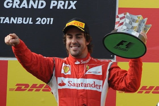 Podio de Fernando Alonso (Ferrari) - GP de Turquía 2011
