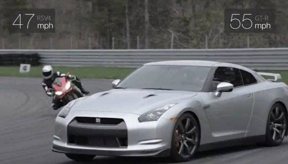 Nissan GT-R vs Aprilia RSV4 Factory APRC SE