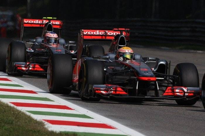 Jenson Button y Lewis Hamilton (McLaren) - GP Italia 2011