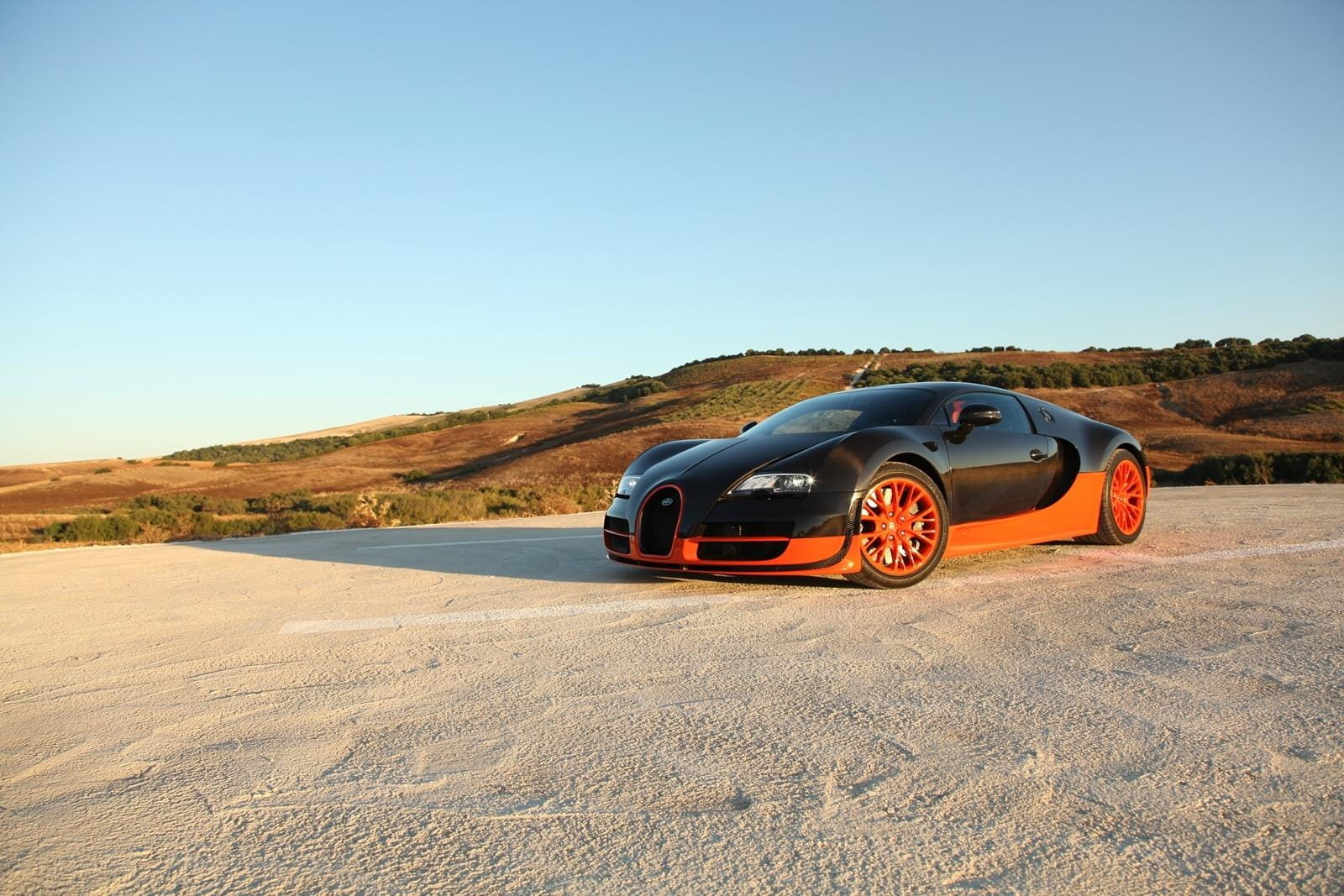Vista lateral del Bugatti Veyron resaltando su diseño único.