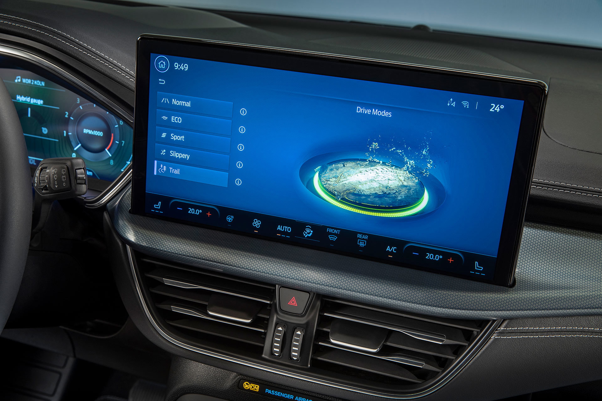 Vista de la pantalla táctil del sistema de infoentretenimiento Sync.