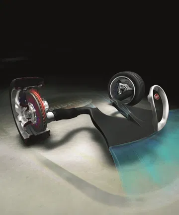 Vista del avanzado sistema de frenado del Bugatti Veyron.