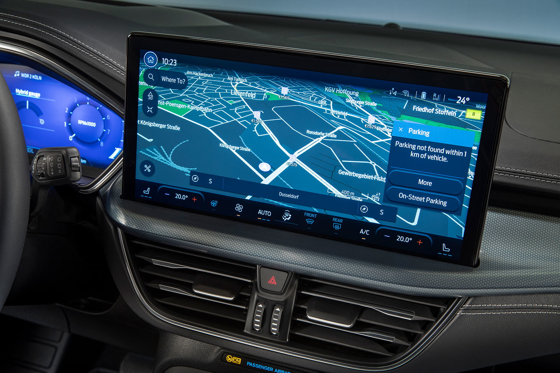 Vista del avanzado sistema de infotainment del Ford Focus.