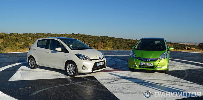 Honda Jazz Hybrid y Toyota Yaris HSD