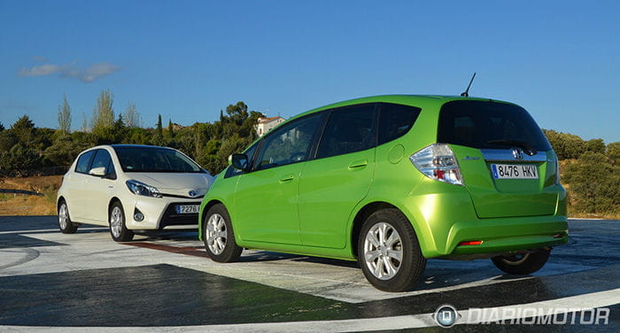 Honda Jazz Hybrid y Toyota Yaris HSD