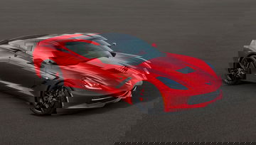 Vista lateral del Corvette que muestra su perfil aerodinámico y muscular.