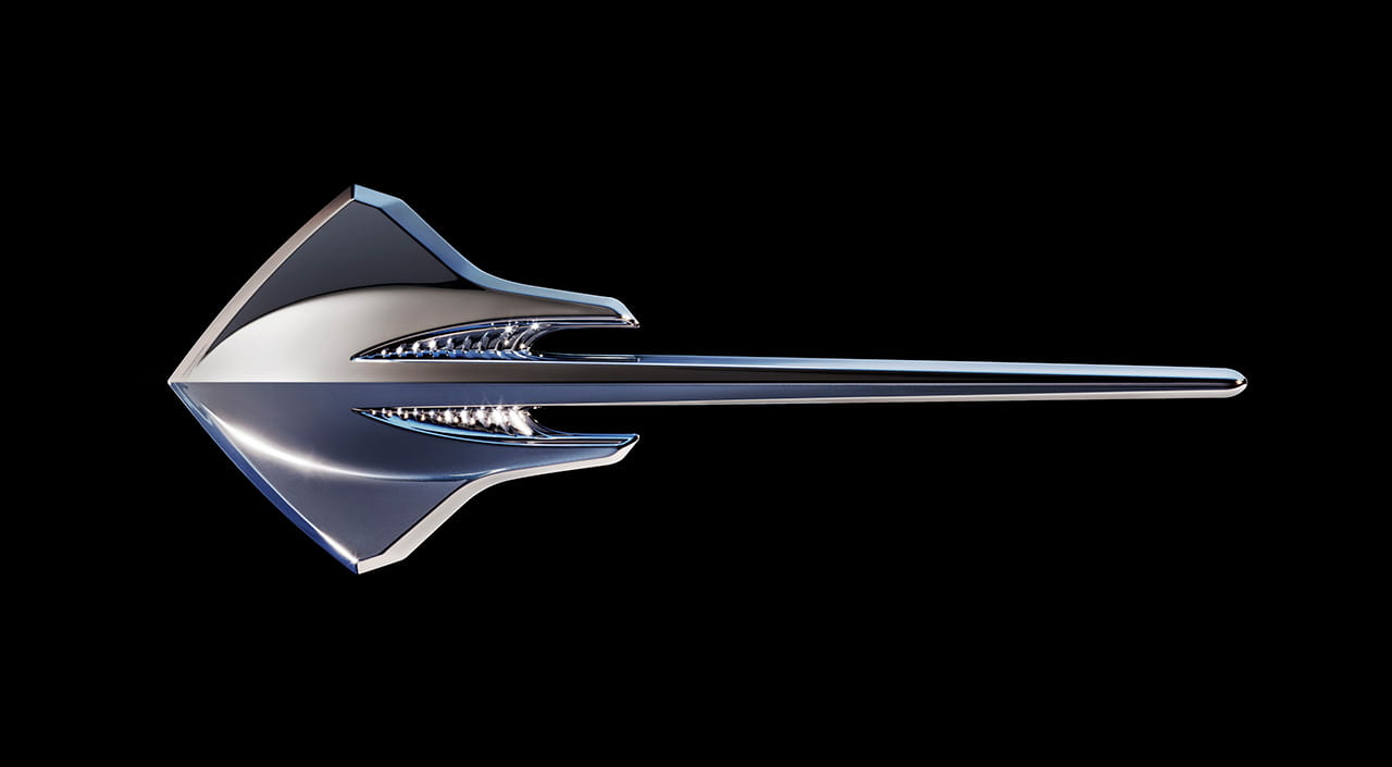 Vista del icónico emblema que representa la marca Corvette.