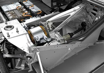 Vista del propulsor eléctrico del BMW i3, corazón de su sistema de tracción.