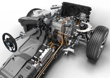 Vista técnica del sistema híbrido enchufable BMW i8