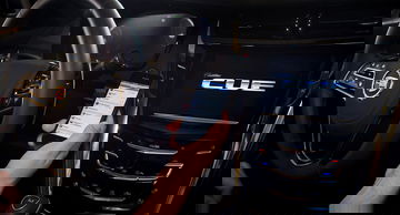 Vista del sistema de entretenimiento CUE de Cadillac con un smartphone conectado.