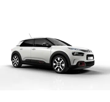 Vista diagonal delantera y lateral del Citroën C4 Cactus, destacando su diseño único.