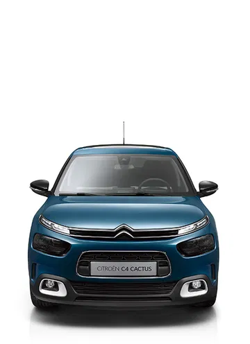 Imagen frontal del Citroën C4 Cactus mostrando su diseño único y faros característicos.
