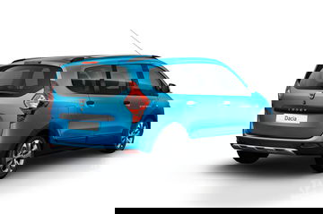 Vista trasera y lateral del Dacia Lodgy Stepway en color azul.