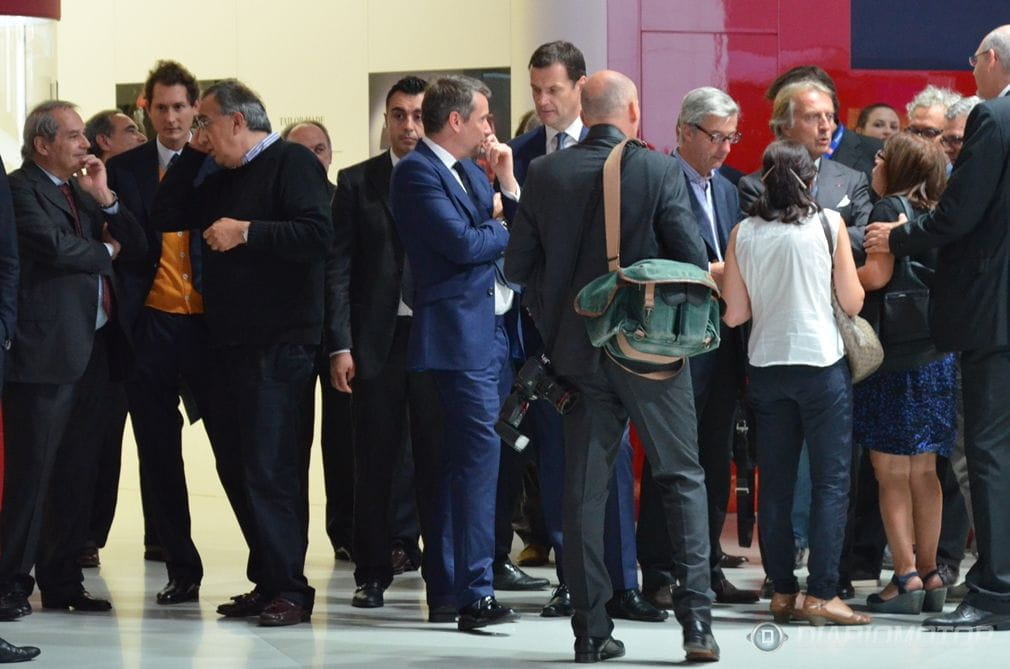 Sergio Marchionne y John Elkann (izda), Luca Cordero di Montezemolo (dcha)