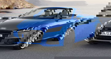 Vista angular del Audi TT Roadster, mostrando su diseño dinámico.