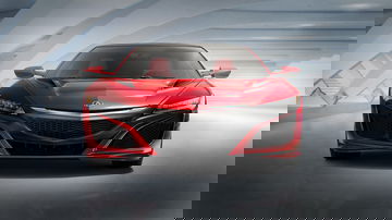 Vista frontal del Honda NSX destacando su diseño agresivo y aerodinámico.