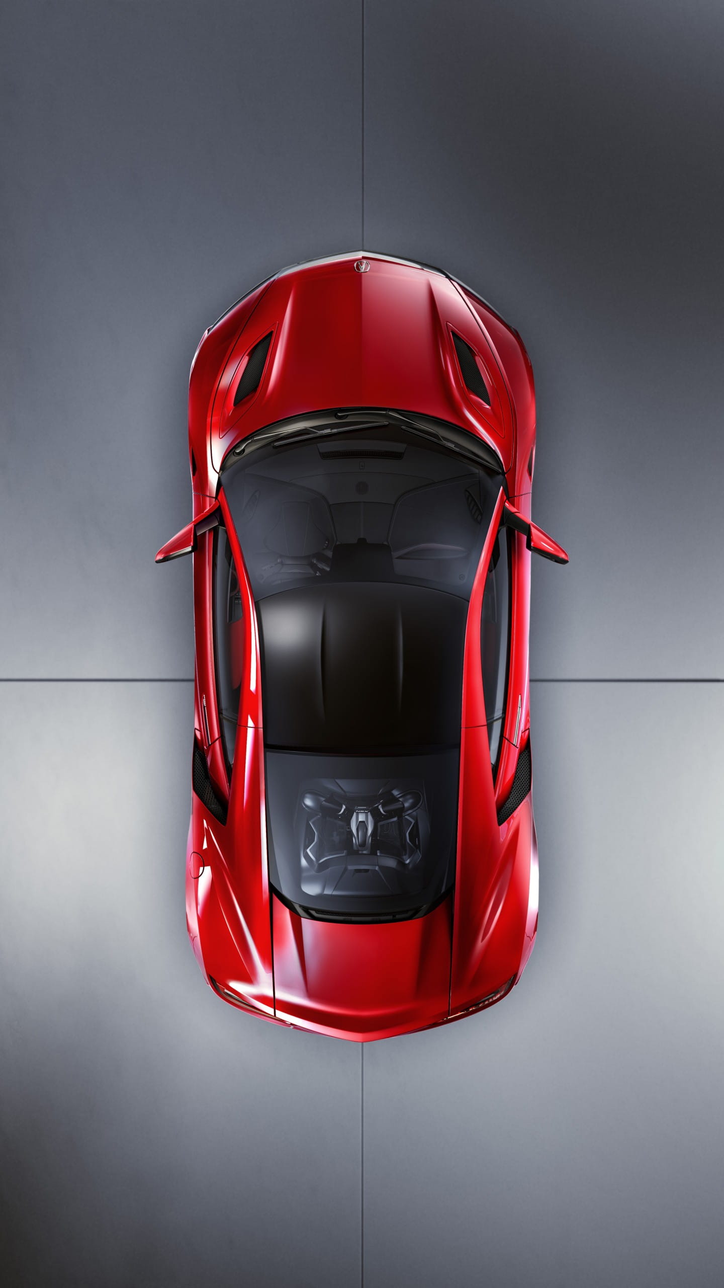 Techo y alerón trasero del Honda NSX, destacando su diseño aerodinámico.