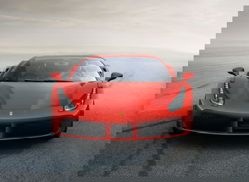 Vista frontal del Ferrari 488 resaltando su diseño aerodinámico.
