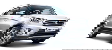 Vista angular delantera y lateral del Hyundai Creta, mostrando su diseño robusto.