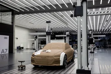 Modelo de arcilla del Audi A7 Sportback en proceso de diseño.