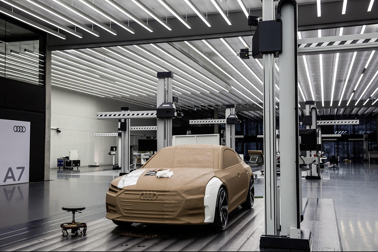 Modelo de arcilla del Audi A7 Sportback en proceso de diseño.