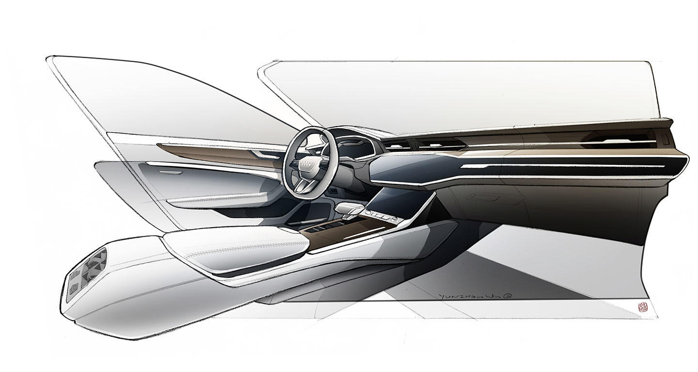 Consola central destacando acabados y ergonomía del Audi A7 Sportback.