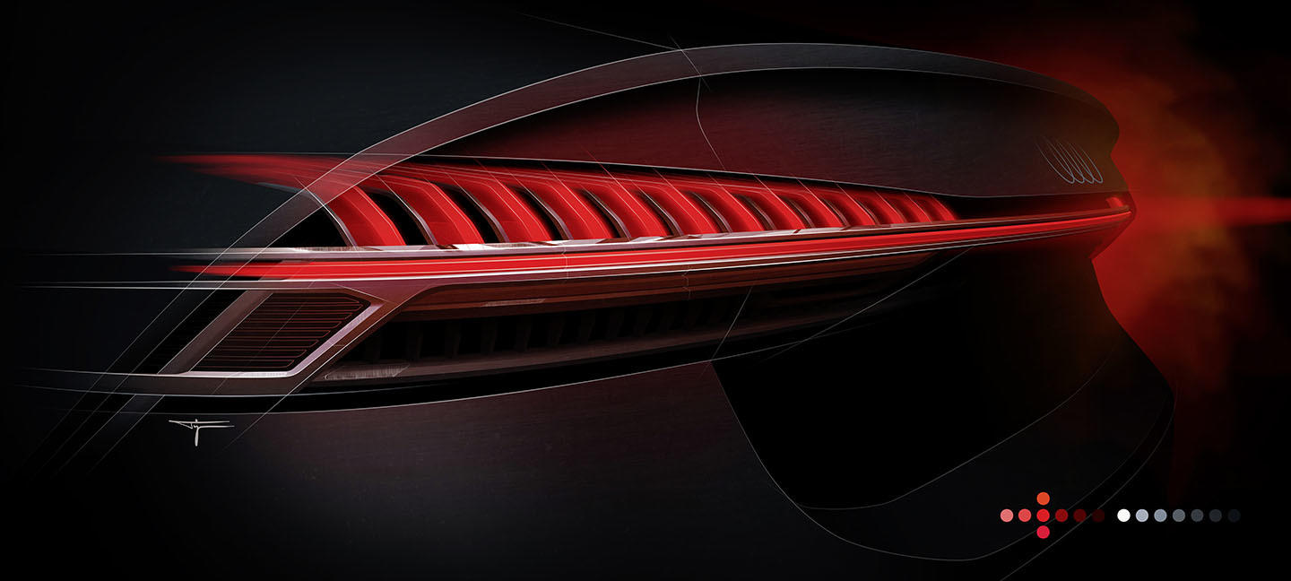 Vista artística de la luz trasera del Audi A7 Sportback
