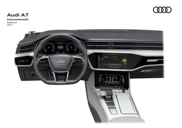 Volante y consola central del Audi A7 Sportback, diseño elegante y tecnológico