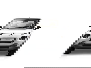 Vista en movimiento del Citroën e-Mehari, destacando su frontal y perfil