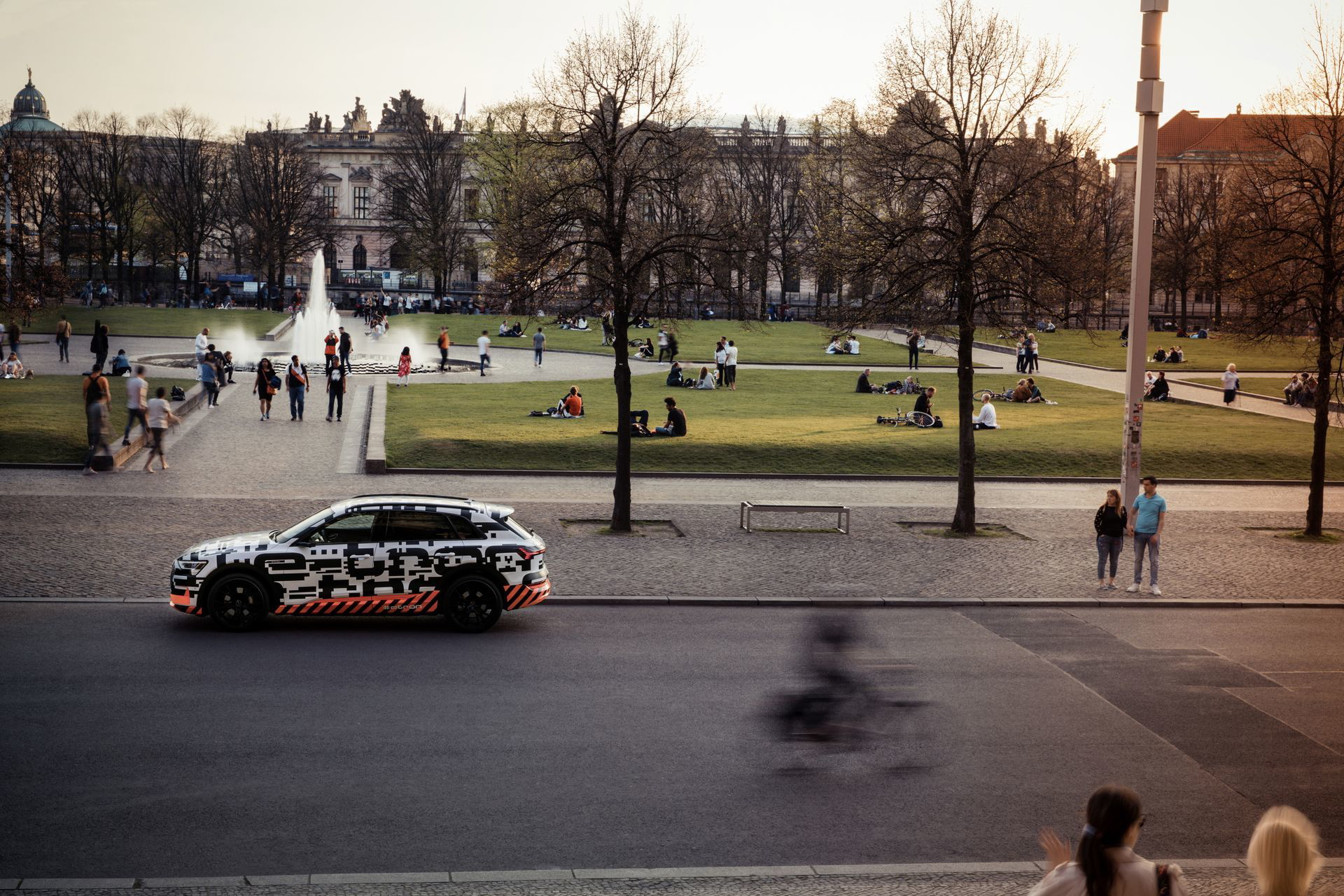 Audi E Tron Prototype Driving In Berlin