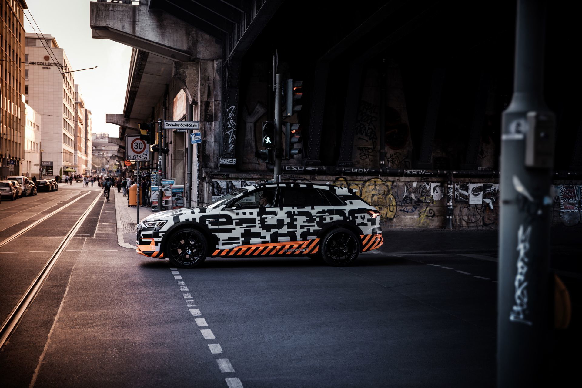 Audi E Tron Prototype Driving In Berlin