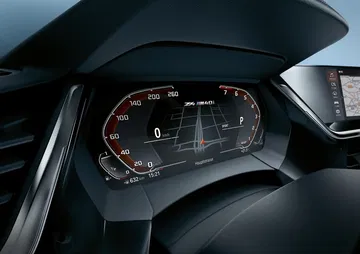 Vista del cuadro de mandos digital del BMW Z4 con iluminación LED.