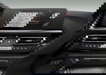 Vista del moderno sistema de infotainment del BMW Z4, incluye pantalla táctil.