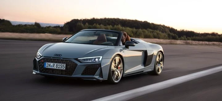 Audi R8 Spyder Gris Limites Velocidad Autobahn