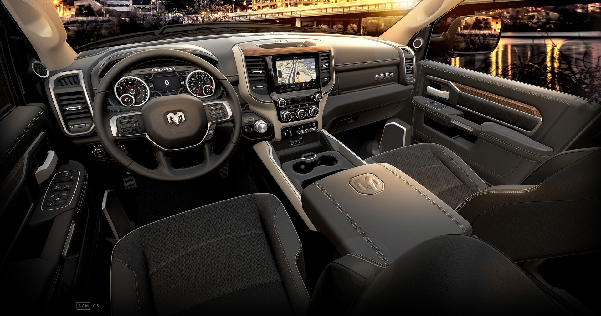 2019 Ram Heavy Duty Laramie Black Optional Console