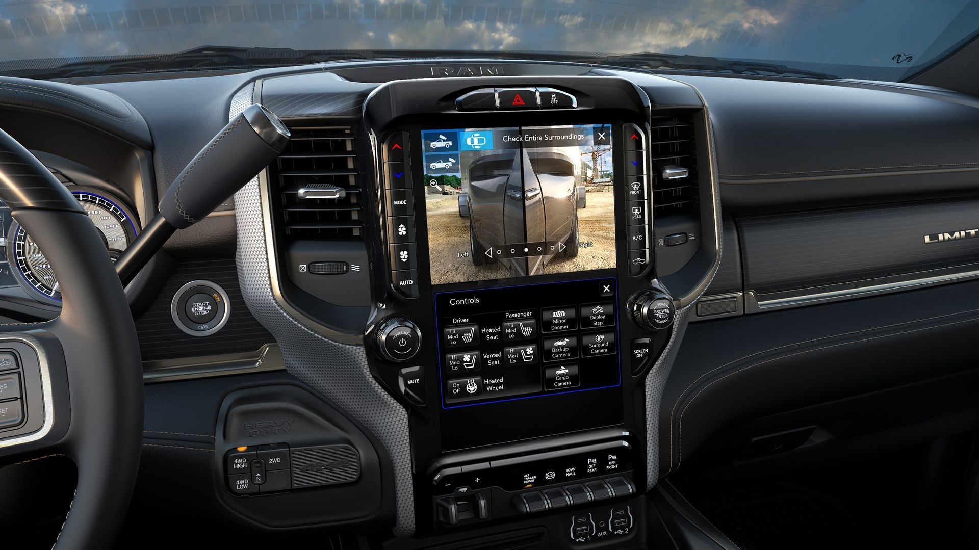 2019 Ram Heavy Duty Limited Centerstack Showing Trailer Reverse