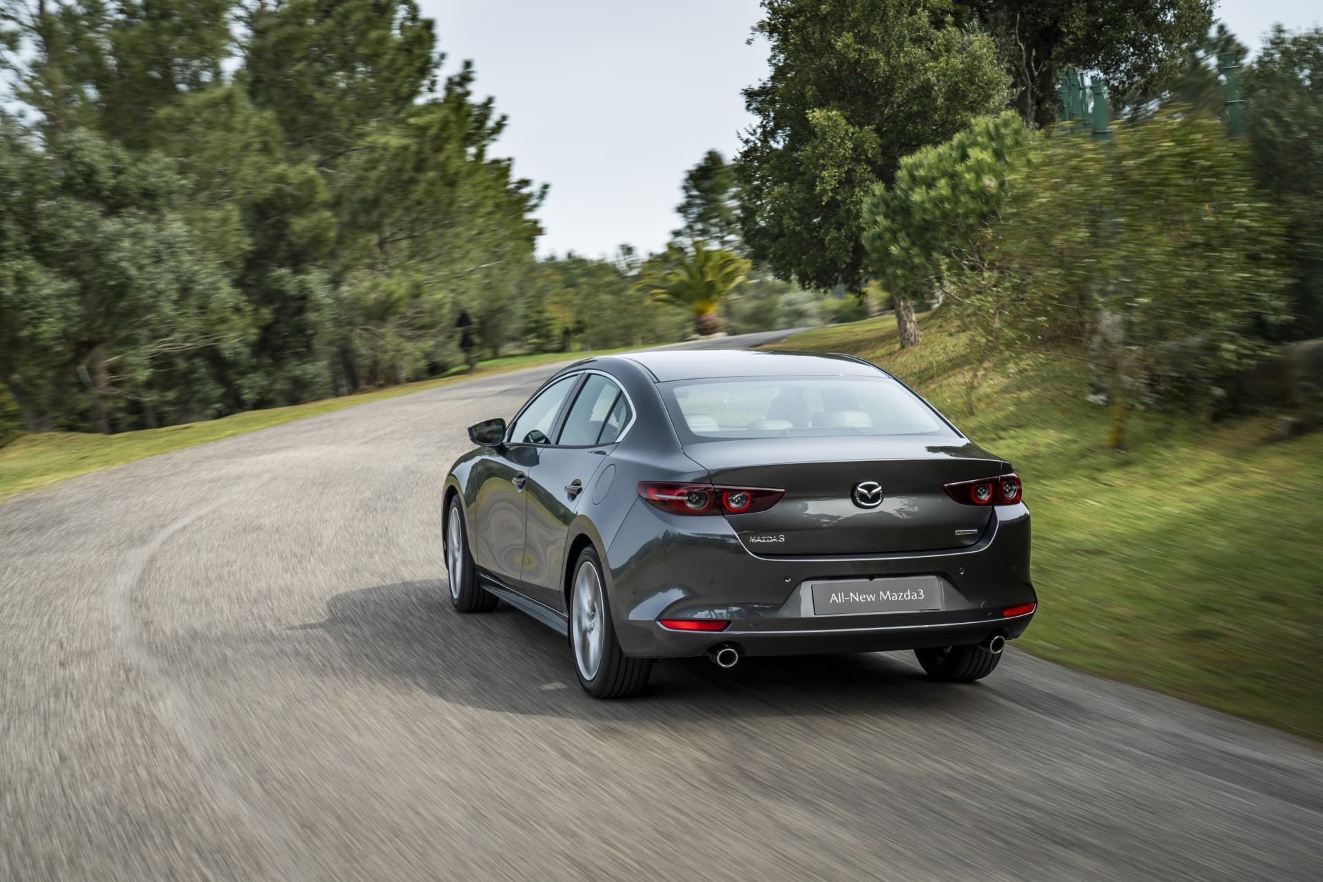 Mazda3 2019 Sedan Machine Gray Rear 01