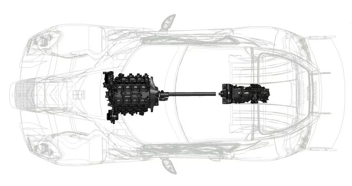 New Ginetta Supercar Graphic Showing Mid Mid Engine Layout
