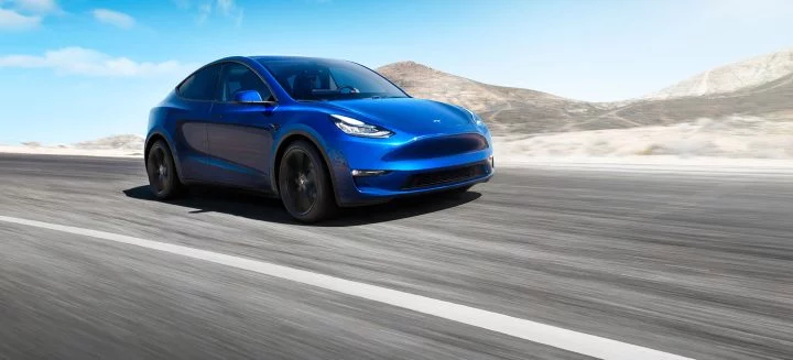 Tesla Model Y 2019 Azul Frontal Exterior
