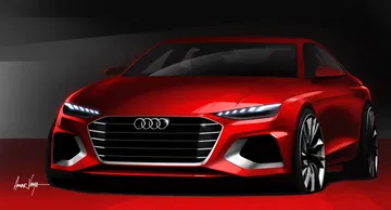 Fascinante frontal del Audi A4 con su parrilla Singleframe distintiva.