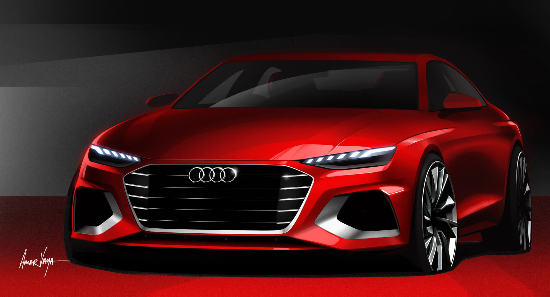 Fascinante frontal del Audi A4 con su parrilla Singleframe distintiva.