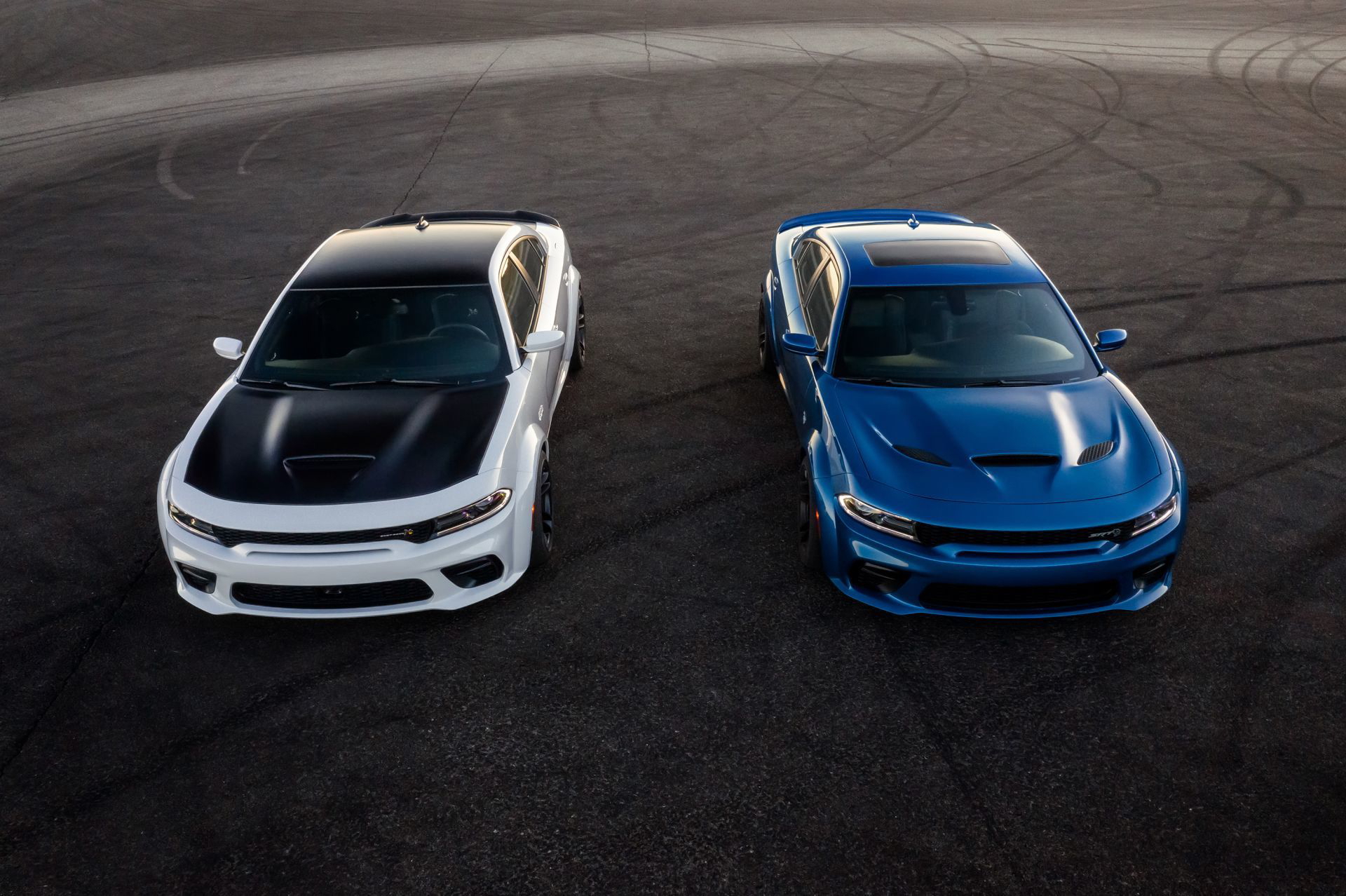 2020 Dodge Charger Scat Pack Widebody (left) And 2020 Dodge Char
